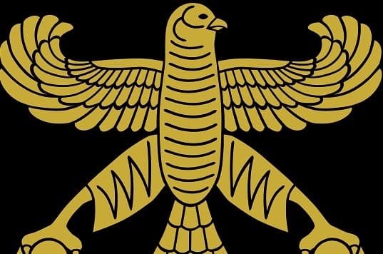 Persian empire symbol: the golden Achaemenid falcon.