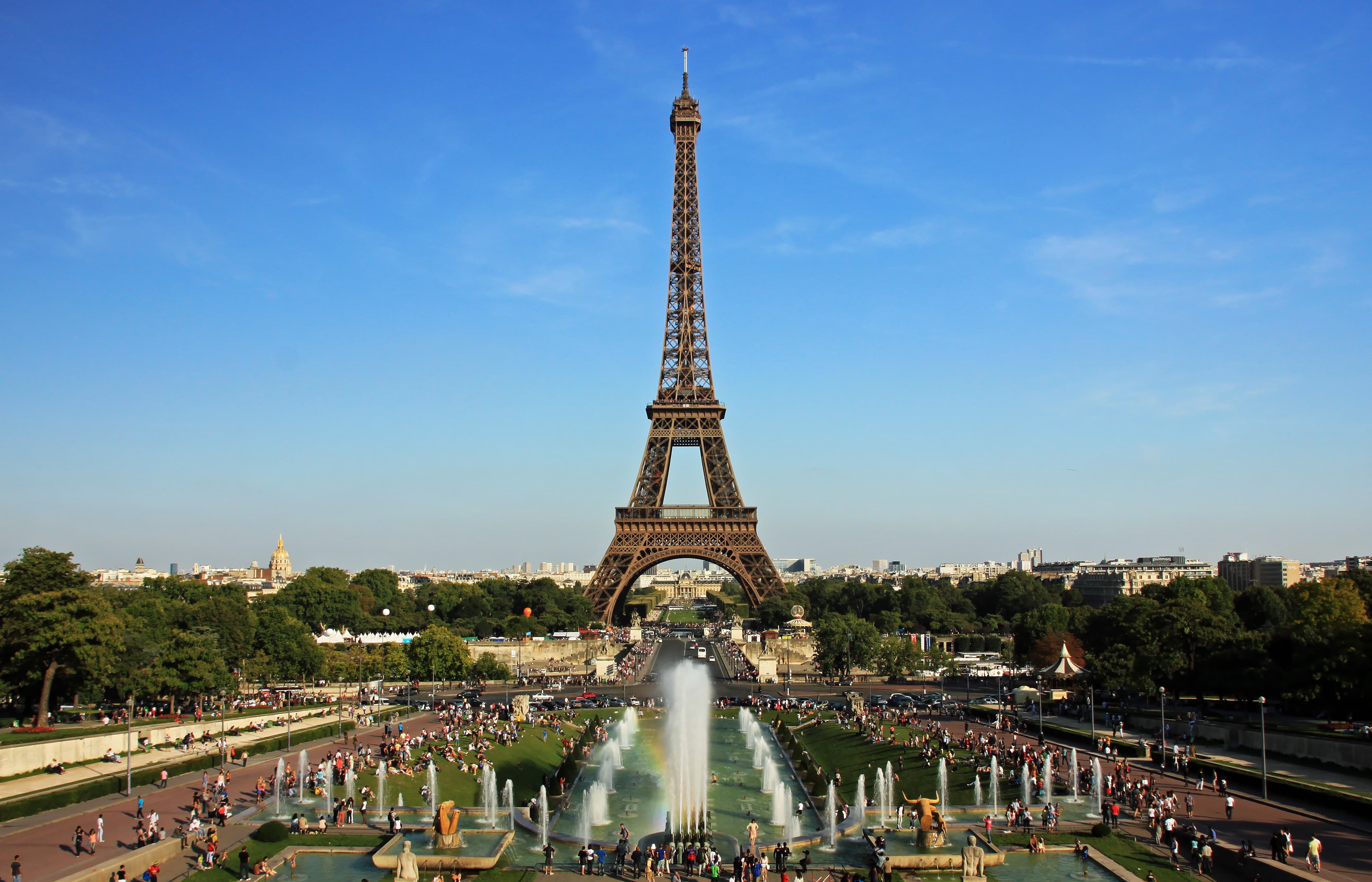 The Eiffel Tower illuminated at night
