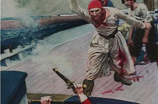 Howard Ppyle painting of a pirate battle