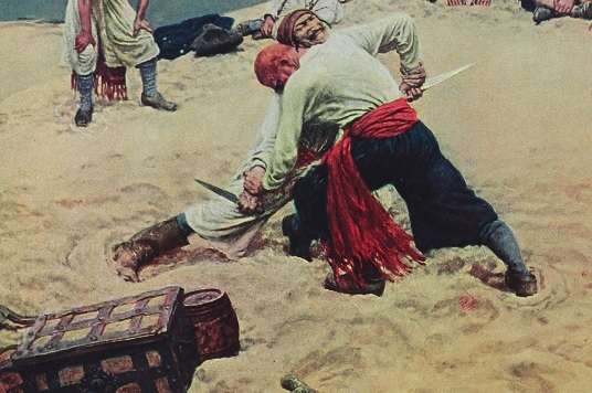 Howard Pyle painting of pirates fighting