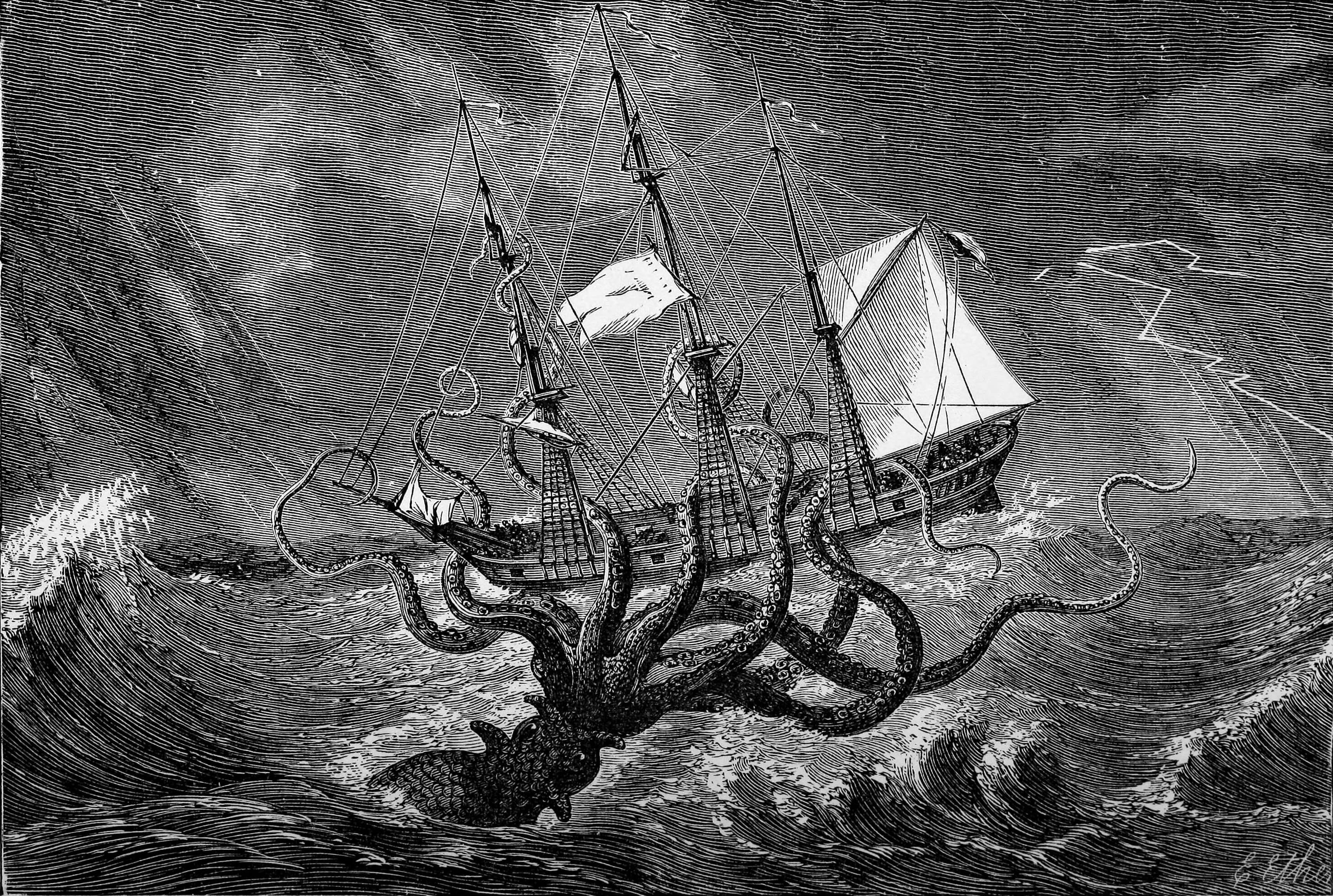The Kraken, a legendary sea monster