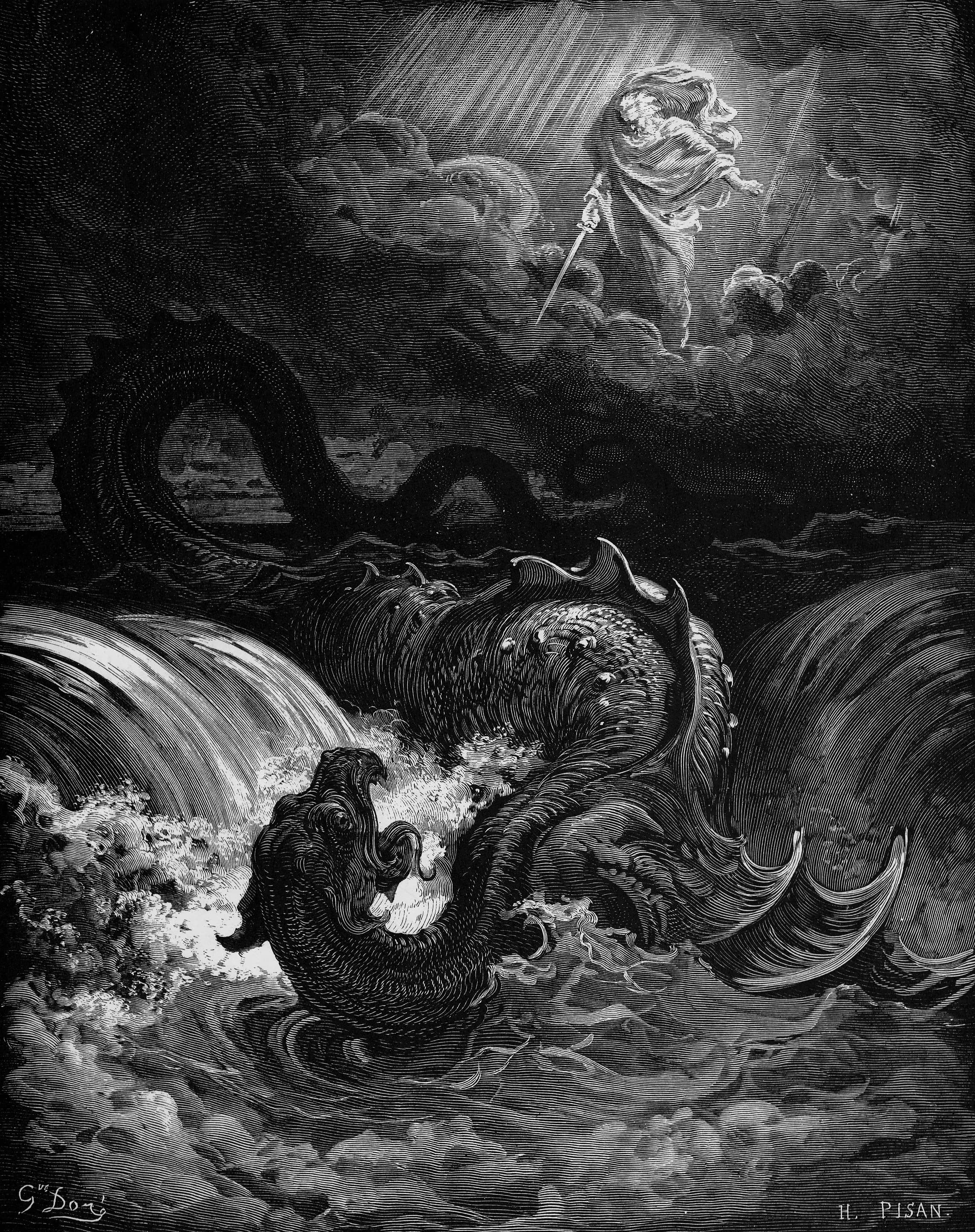 Gustave Doré's 1865 engraving of the destruction of Leviathan