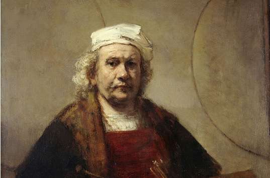 Self-Portrait with Two Circles